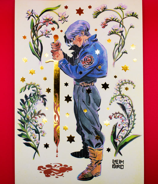 LIMITED EDITION Future Trunks Gold Foil Print